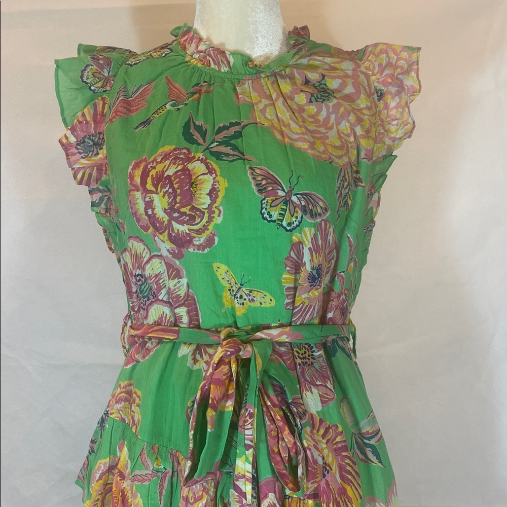 BANKANAN . NY . JAIPUR , Size LARGE , Green Floral Island Maxi Dress - Picture 16 of 17